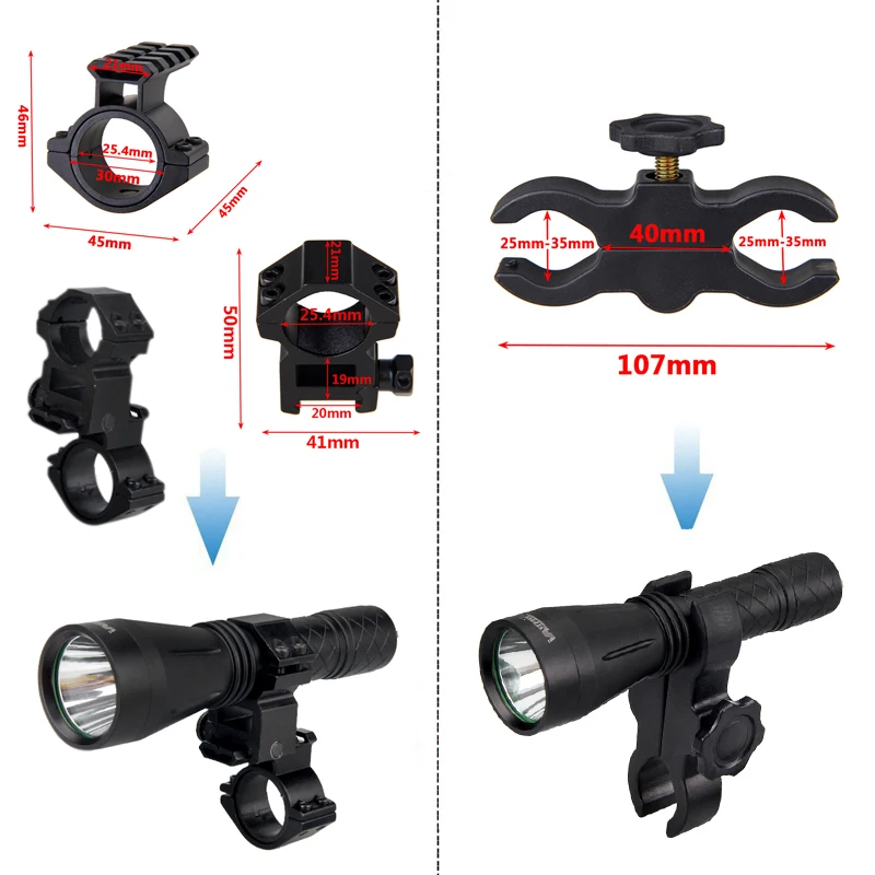 Red/Green/White Modular Hunting Flashlight Waterproof IR 850nm LED Infrared Tactical Torch Lamp+Rifle Scope Mount+Switch | Освещение