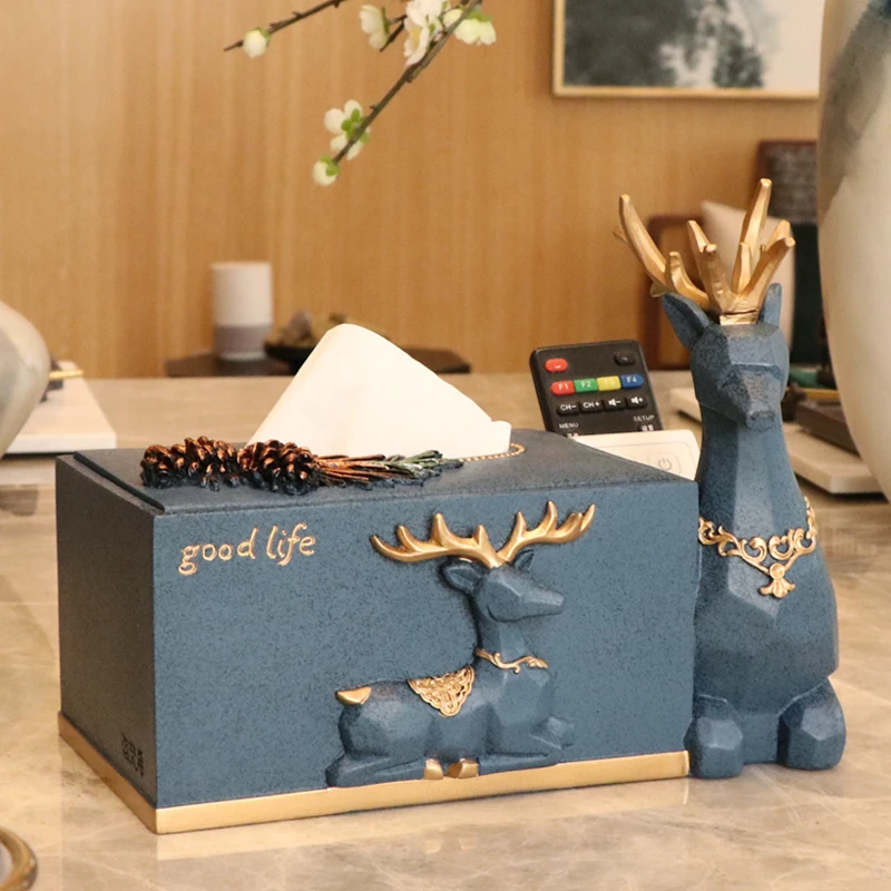 

Nordic Simple Tissue Box Creative Multifunctional Large Tissue Box Blue Luxury Storage Papel Decoupage Cool Home Stuff AE50ZJ