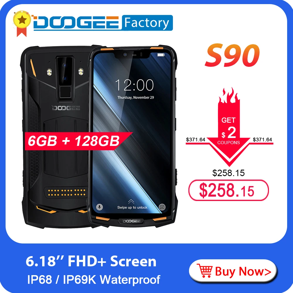 DOOGEE S90 Helio P60 модульный прочный смартфон Восьмиядерный NFC 6,18 FHD+ Android 8,1 6 ГБ 128 ГБ 16 МП камера 4G мобильный телефон