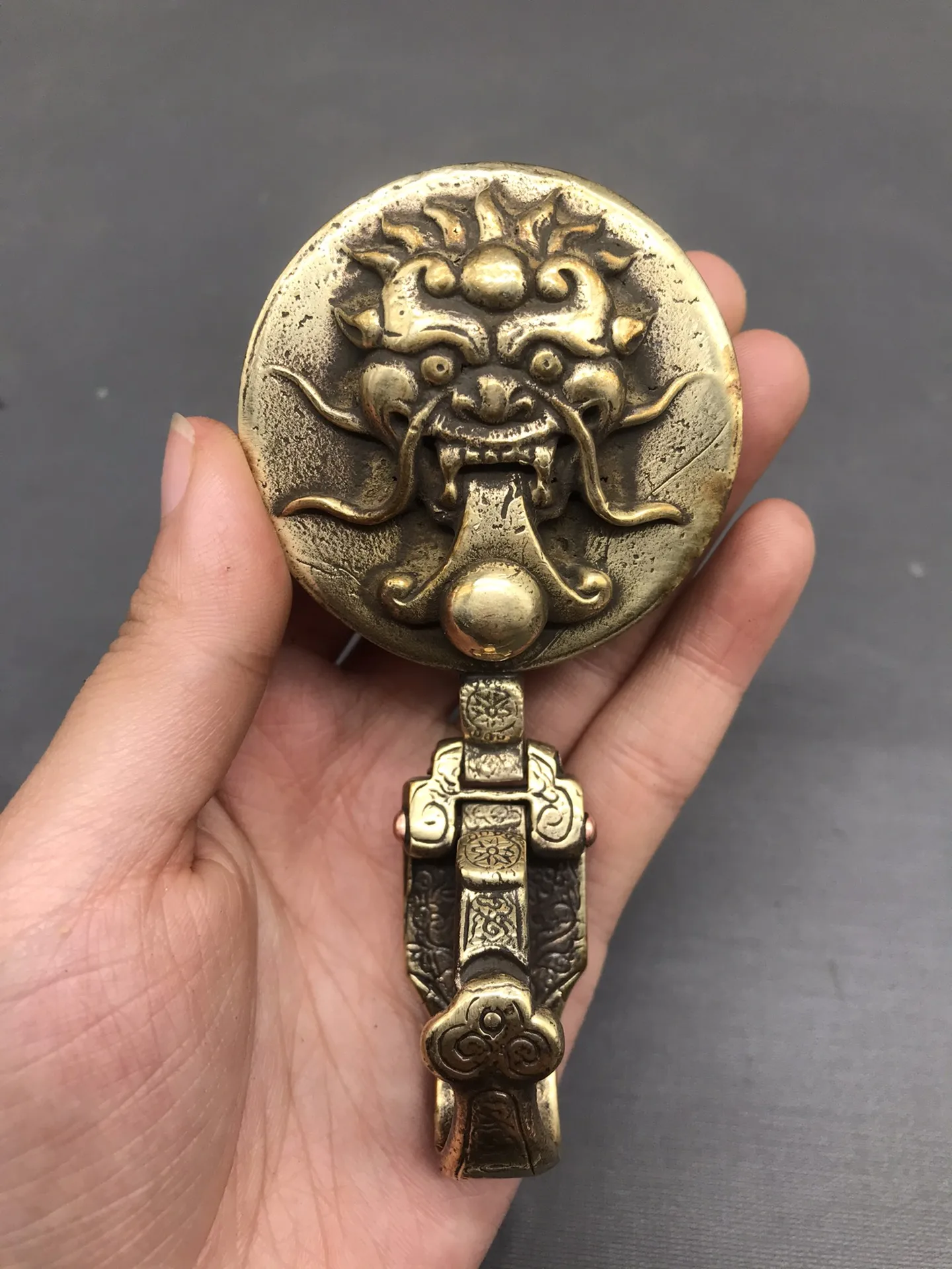 

Pure Copper Chinese Exotic Animal Pendant With Belt Buckle Pendant