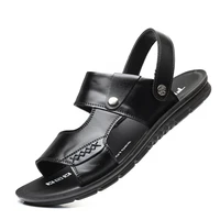 men leather sandals 2021 leather men summer shoes man new casual comfortable barefoot sandals