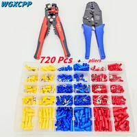 720pcs insulated electrical connectorpliersring fork kit female and malecrimp terminalaudio wiringbutt connector terminal