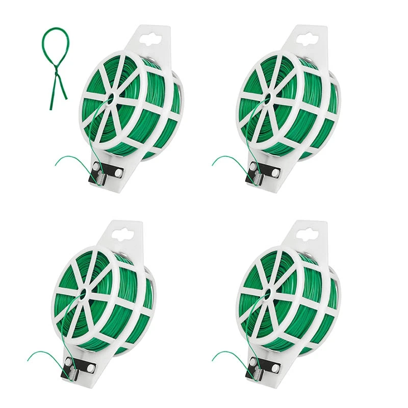 

JEYL 4Pcs Garden Tie Wire, 328 Feet Plant Twist Ties Wire with Cutter for Gardening Climbing Plants, Vines,Shrubs and Flowers