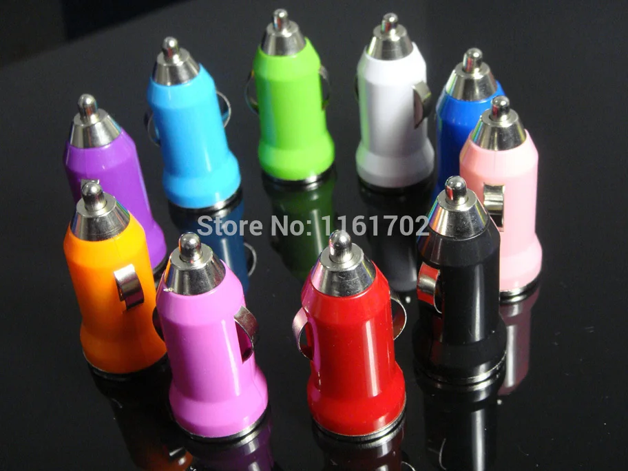 Универсальное автомобильное зарядное устройство Mini 5V 1A USB bullet для iPhone 7 7plus 6 5 Samsung