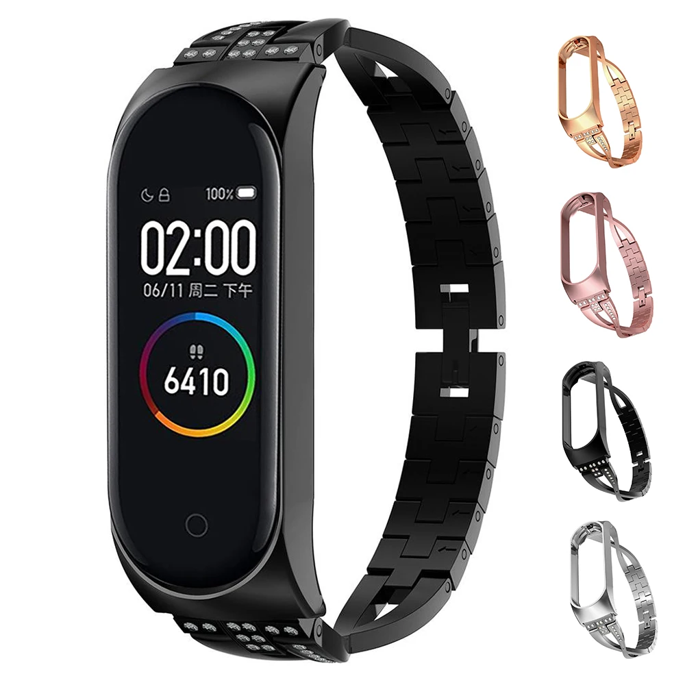 Для Xiaomi mi Band 3 4 ремешок для band металлический браслет Безвинтовой из нержавеющей