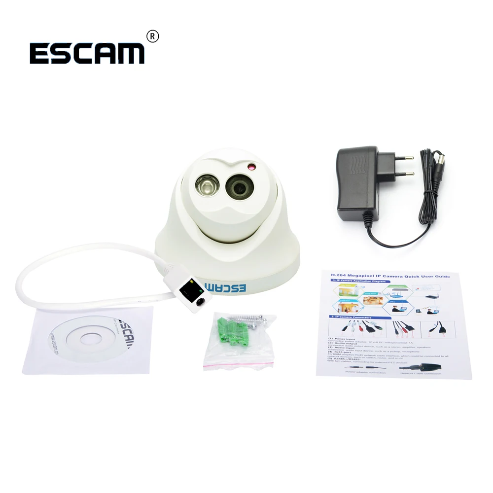 

Escam OWL QD100 IP Camera HD 720P Night Vision Onvif 3.6mm len H.264 1/4 CMOS P2P Mini Camera IR Security CCTV Camera