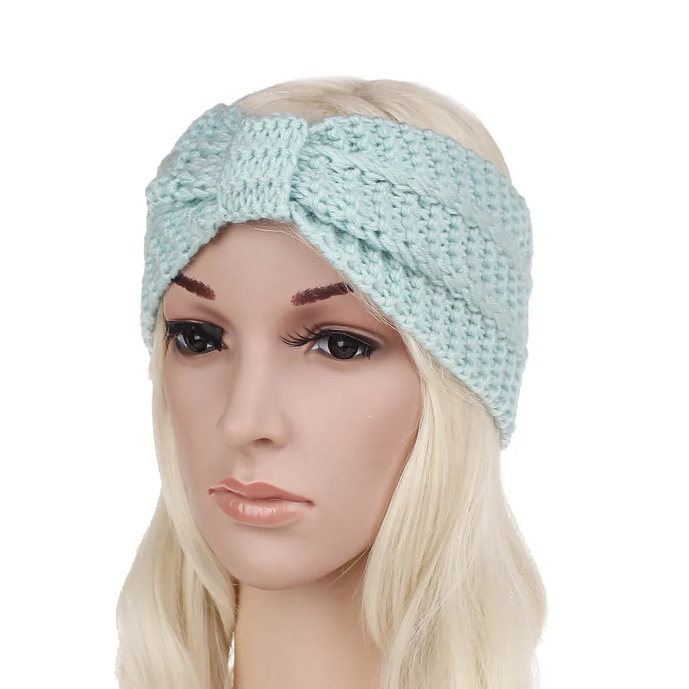 Плодородная зимняя вязаная повязка на голову с узлом 2020 для женщин теплые уши