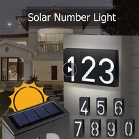 house number led solar lamp outdoor garden solar number light door plate outdoor lighting waterproof house number wall light