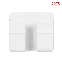 2pcs wall mounted organizer storage box remote control mounted mobile phone plug wall holder charging multifunction holder stand