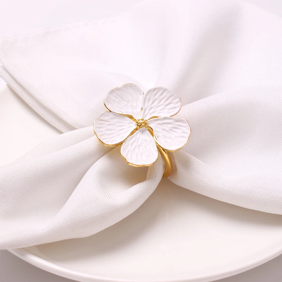 4 pcs ginkgo leaf metal napkin ring creative rose gold color napkin buckle for home dinning room hotel table new decor free global shipping