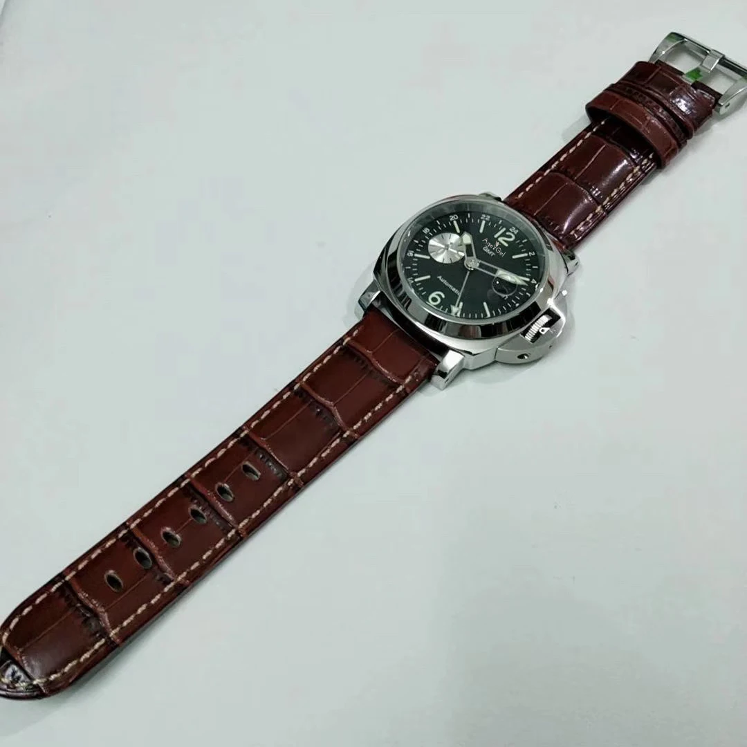 

Classic New Men Automatic Mechanical Silver Black Brown Leather GMT Sapphire Stainless Steel Luminous Limited Sport Watches
