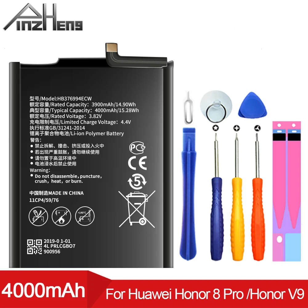 Аккумулятор PINZHENG на 4000 мА · ч для Huawei Honor 8 Pro внешний аккумулятор с реальной