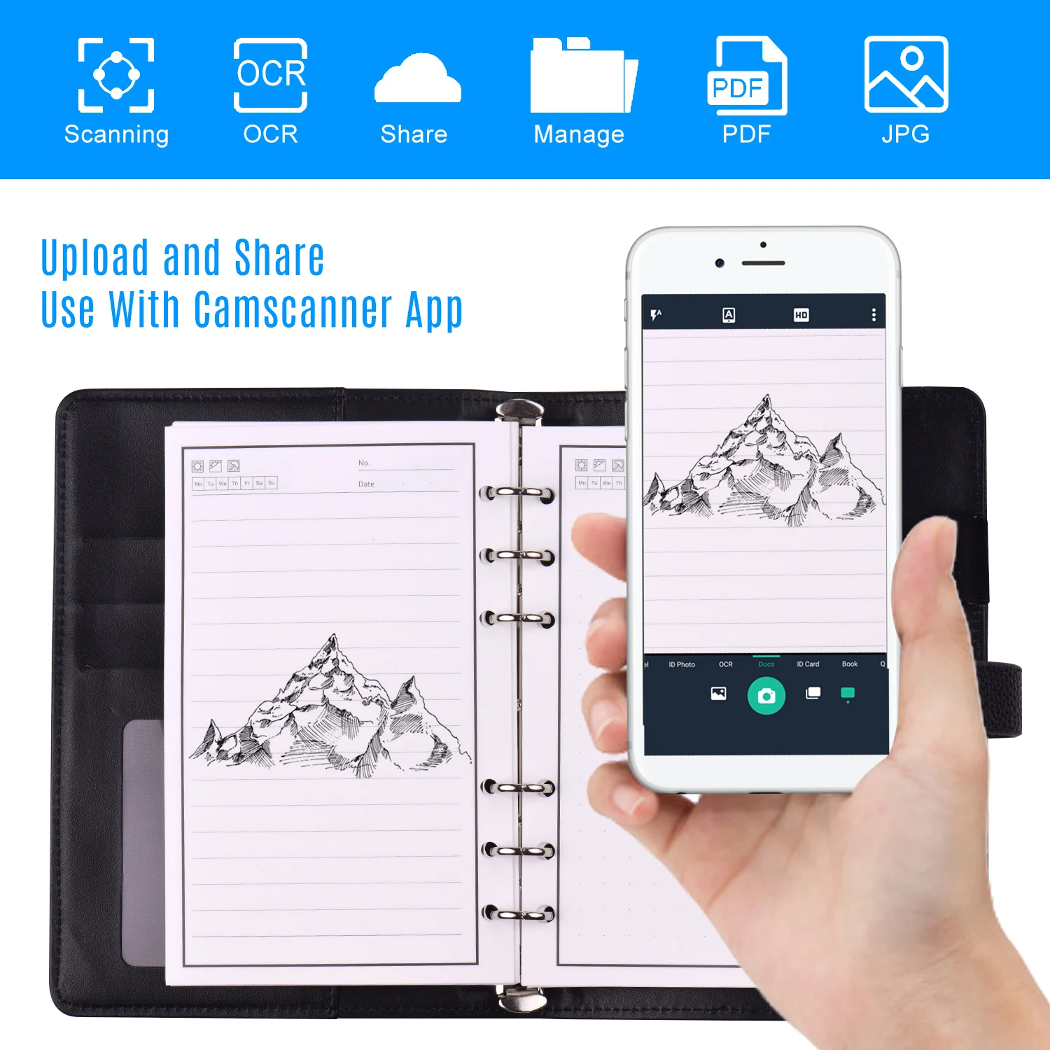 Стираемая многоразовая умная записная книжка в твердом переплете свободного