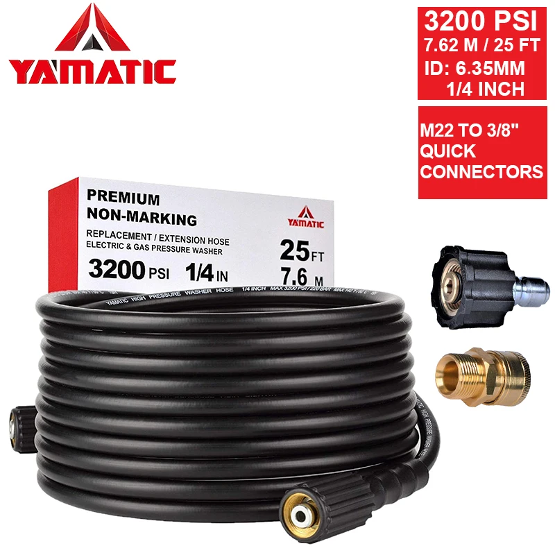 YAMATIC Кинк Бесплатный дисплей 3200 фунтов на квадратный дюйм/220 бар 25 футов Давление