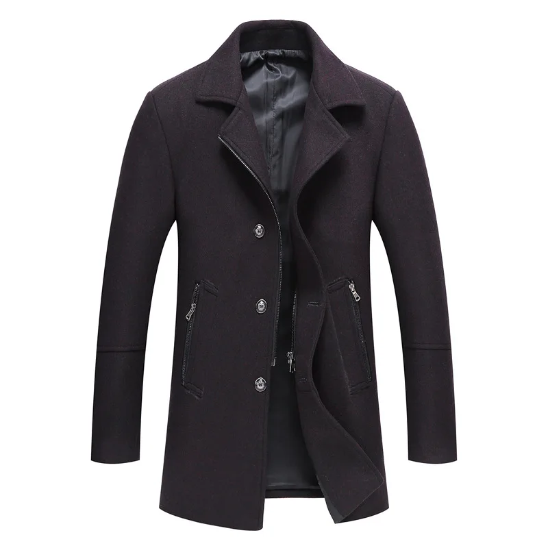

New winter cloth coat coat wool middle-aged male trench coat
