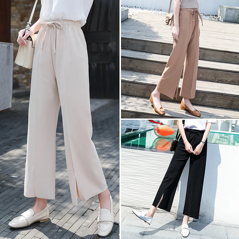 Женские тонкие дышащие плиссированные капри мягкие шифоновые Свободные