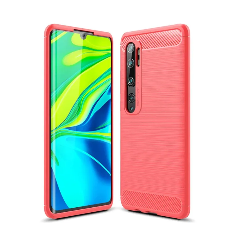 Для Xiaomi mi Note 10 чехол из углеродного волокна Мягкий ТПУ Защитная задняя крышка для