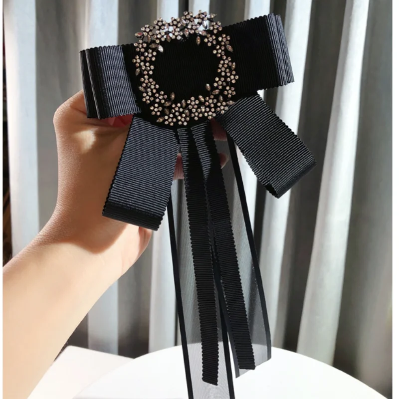Корейские модные броши для галстука-бабочки булавки ручной работы из черной