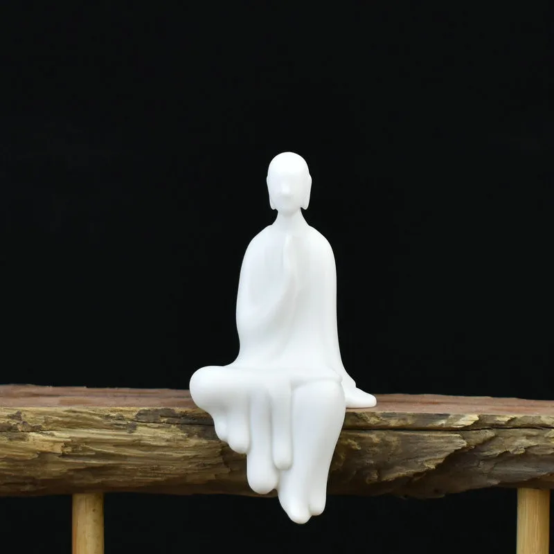 Креативные китайские керамические фигурки из белого нефрита ручной работы