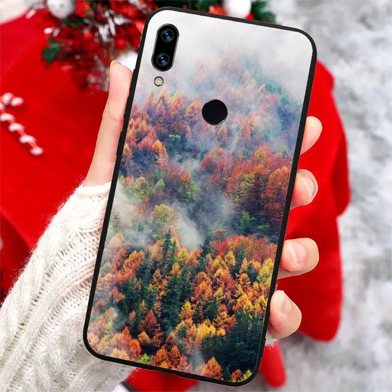 

Mountain Pine Tree Forest lanscape high quality Phone Case shell For Xiaomi Redmi note 7 8 9 t k30 max3 9 s 10 pro lite