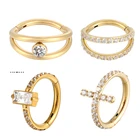 Серьги-кольца из титана G23, стильные ювелирные украшения для пирсинга носа с цирконием, 16G,g23