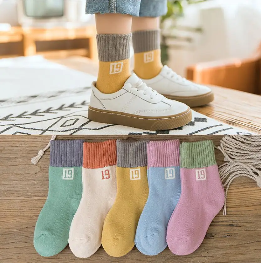 1 шт. Детские носки для младенцев Зимние теплые Нескользящие хлопковые детские не