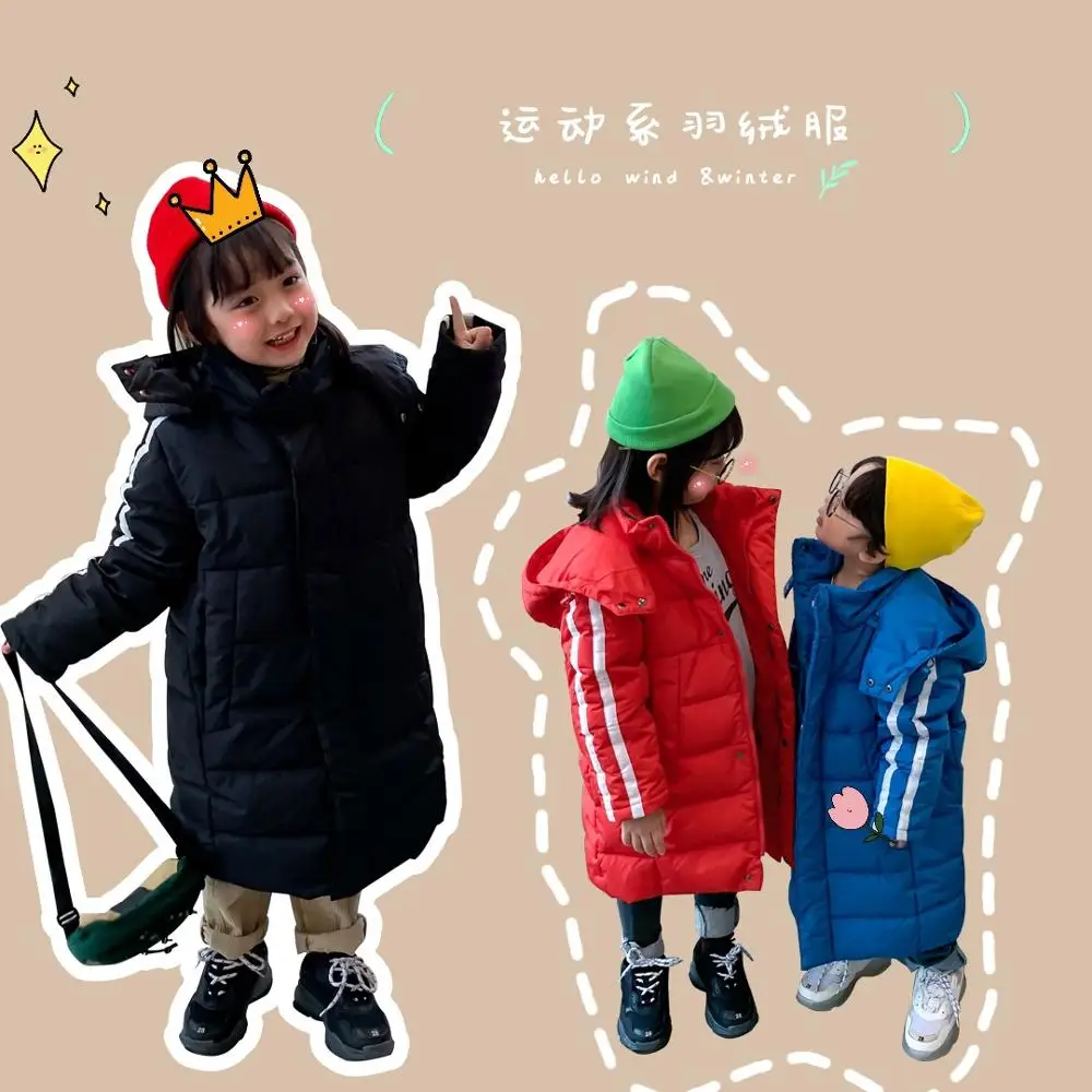 Детское хлопковое пальто теплое зимнее с капюшоном для мальчиков и девочек 3 9 лет