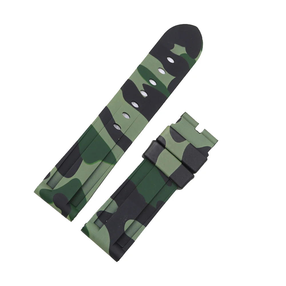 CARLYWET 38 40 42 44mm Top Quality Camo Pure Silicone Rubber Replacement Wrist Watchband Strap For Iwatch Series 4/3/2/1