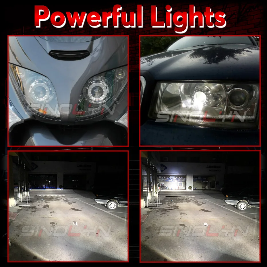 sinolyn bi led headlight projector lens for h1h4h7900590069007 for car motorcycle mini 1 8 2 0 inch led car lenses retrofit free global shipping