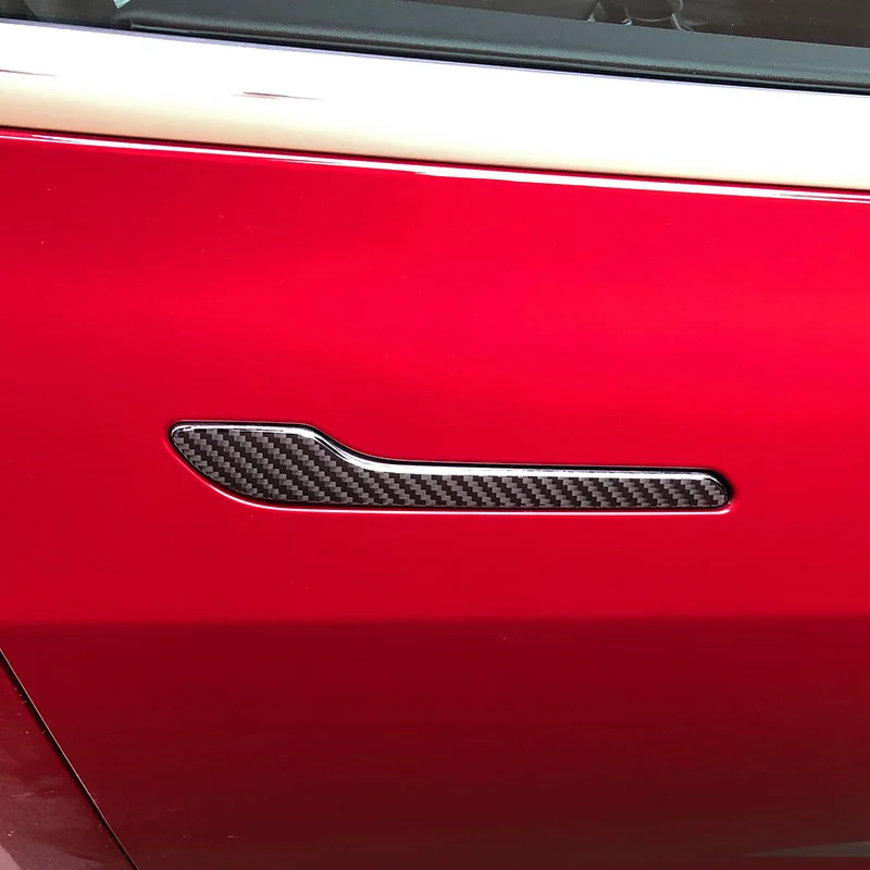 4 шт. декоративные наклейки из углеродного волокна для дверной ручки TESLA MODEL 3 |
