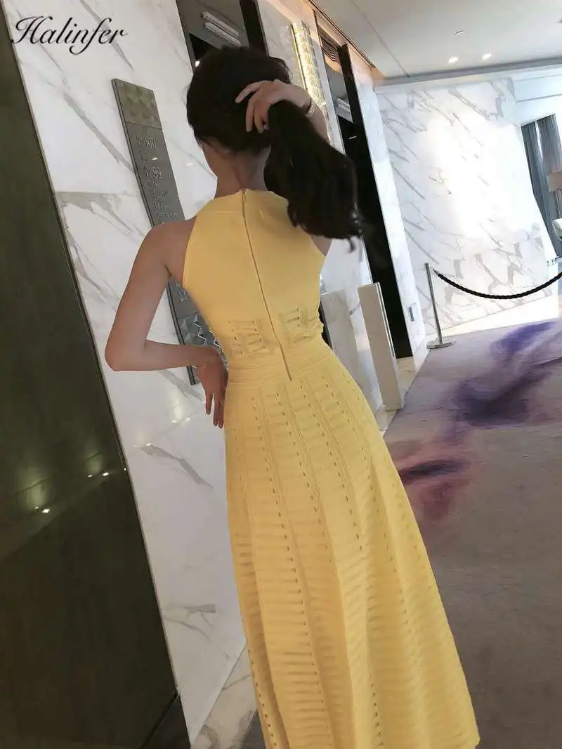 Halinfer 2019 новое летнее женское длинное сексуальное обтягивающее платье с круглым