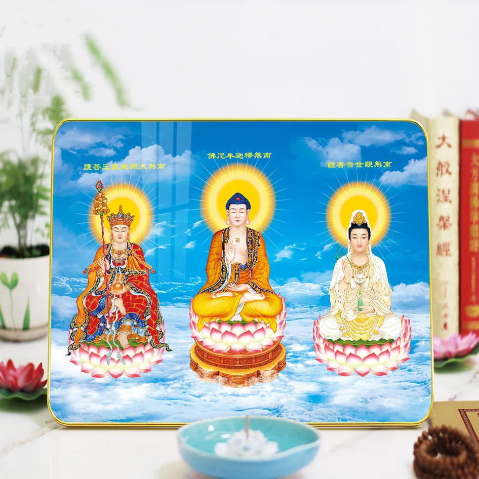 

Хрустальные живописные украшения Whirling Three Holy, изысканные религиозные украшения фэн-шуй