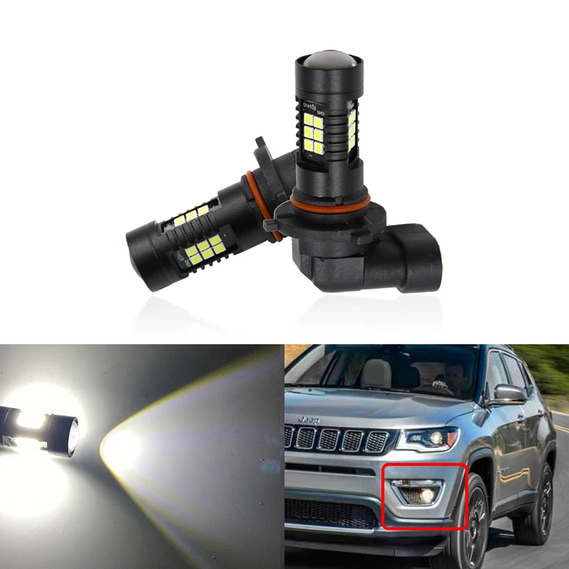 Для Jeep Compass 2007 2019 2x CANBus Белый H10 9145 PSX24W 2504 H11LL Led 3030 SMD проектора передние