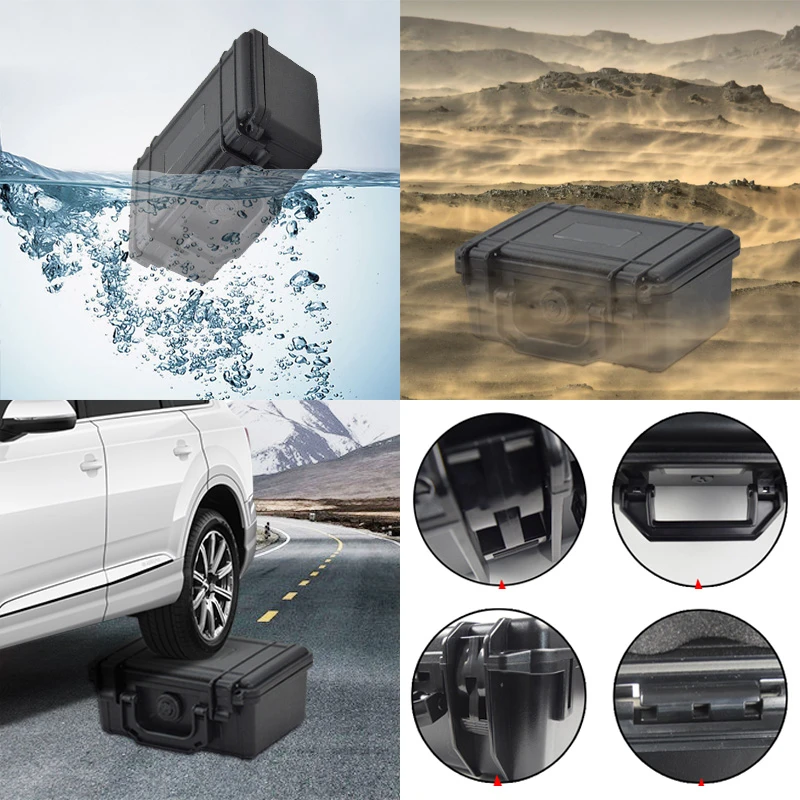 

Waterproof Safety Case ABS Plastic Tool Box Outdoor Tactical Dry Box Storage Outdoor Tool Container Edc Gear Zipper Pulls