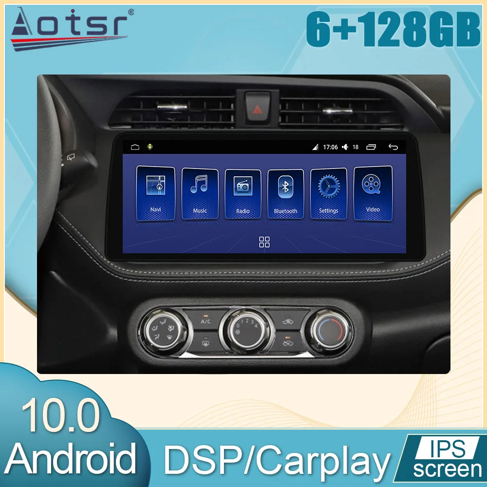 

6+128G Android 10 For Nissan Kicks 2017 2018 - 2020 Car Radio Multimedia GPS Navi Video Player Carplay DVD Head Unit DPS No 2Din