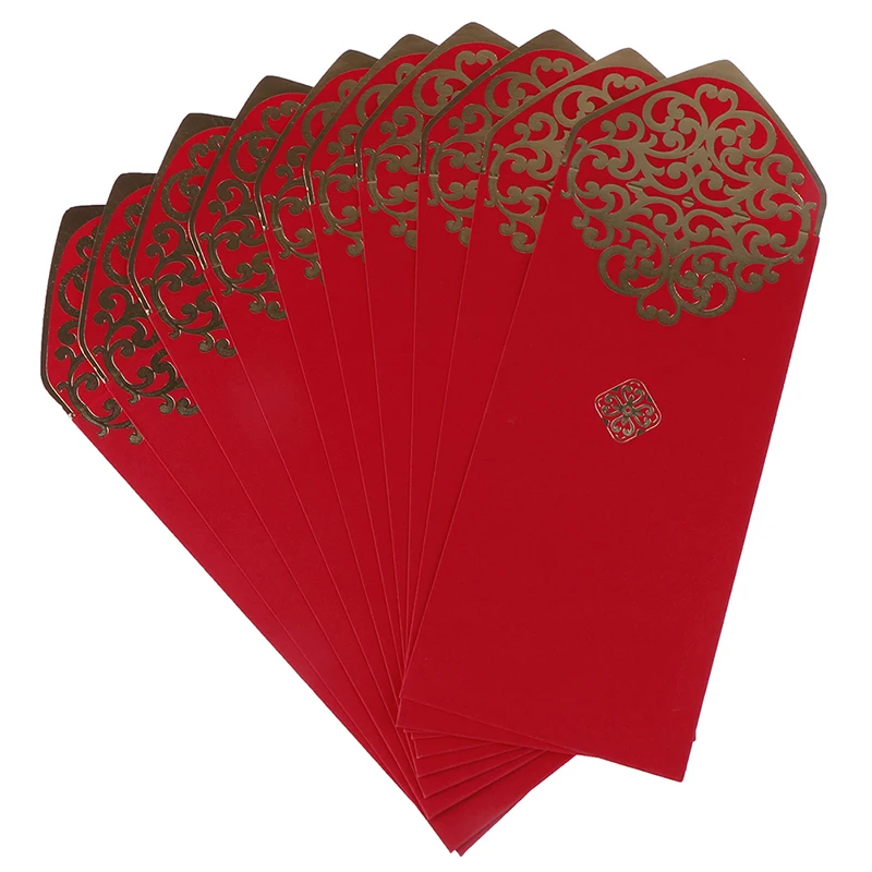 10pcs Happy Lucky New Year Wedding Red Envelope Chinese Spri