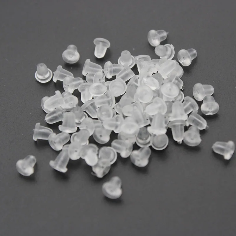 Прозрачные резиновые застежки для сережек гвоздиков 300 шт./лот силиконовые