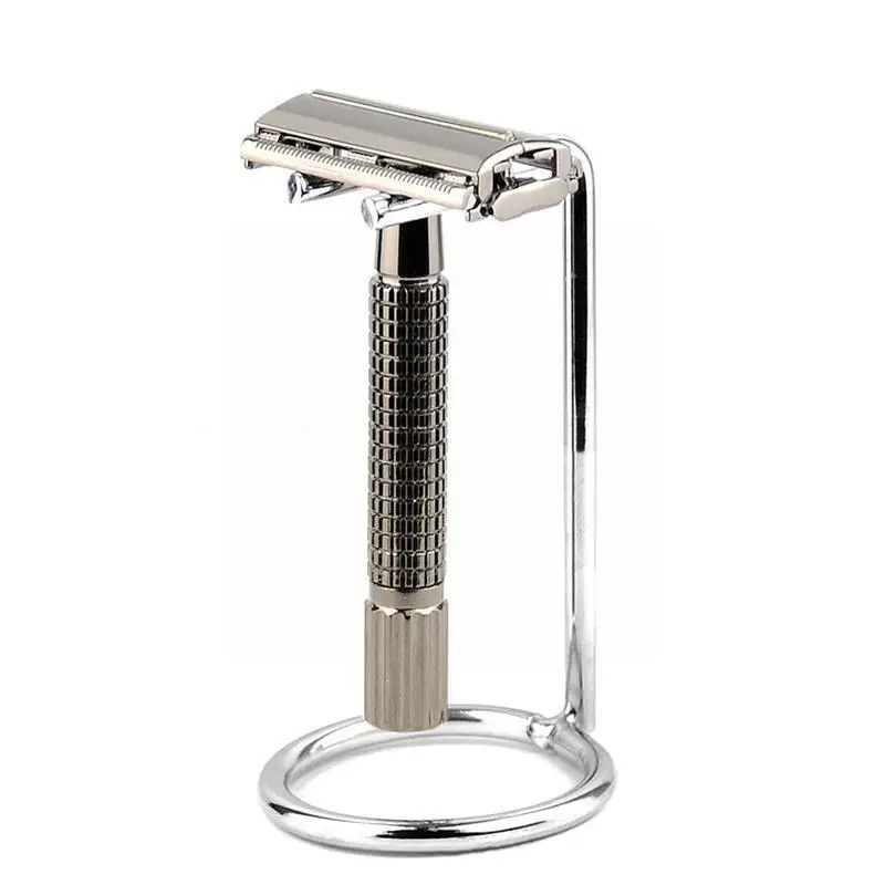 

Men Steel Safety Razor Stand Double Edge Metal Accessories Holder Support Art Razor Shaver Z-frame H3Q7 Z8B0