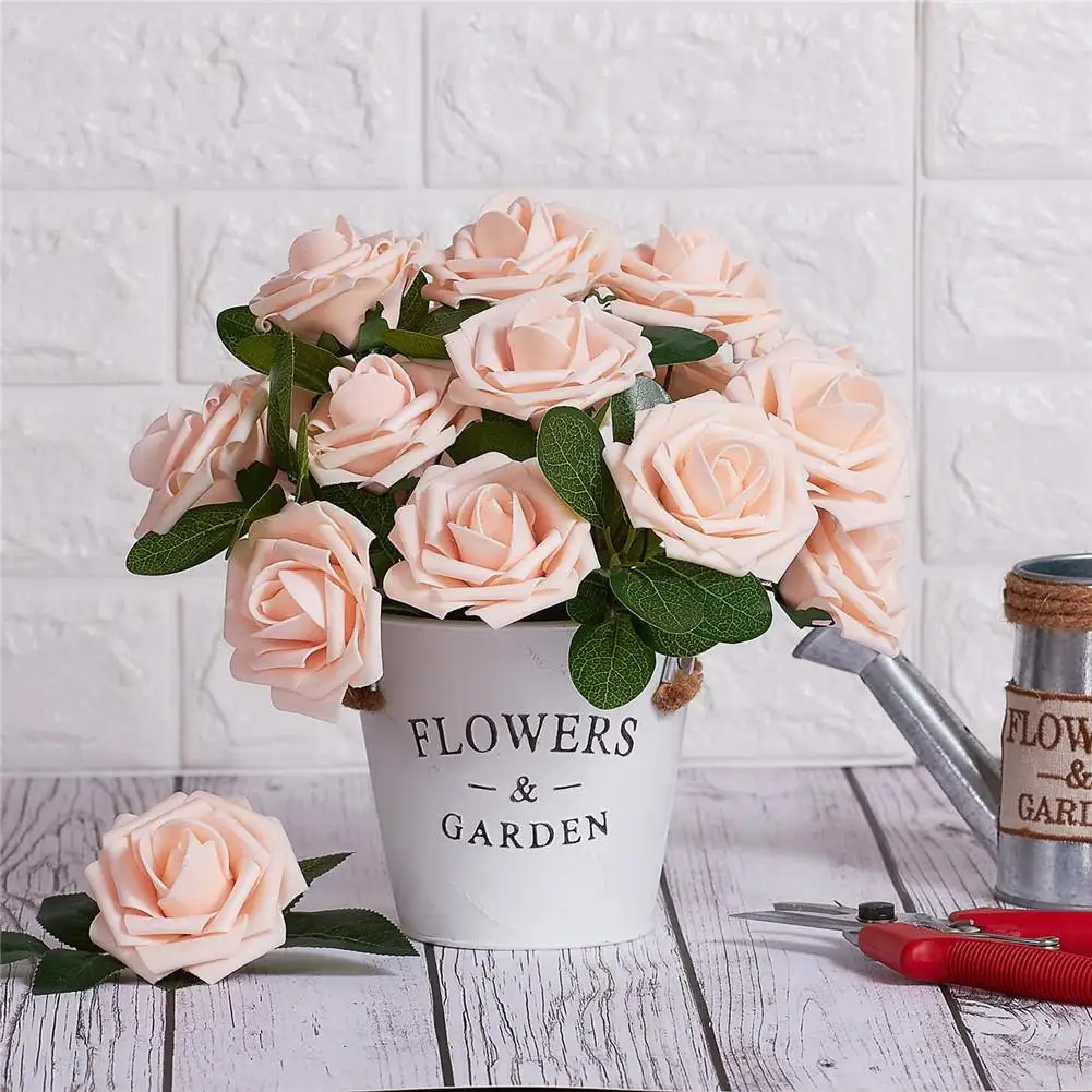 

25pcs/set Rose Artificial Flower Real Touch Artificial Bouquet Fake Flower for Wedding Decoration Flowers Home Garen Decor