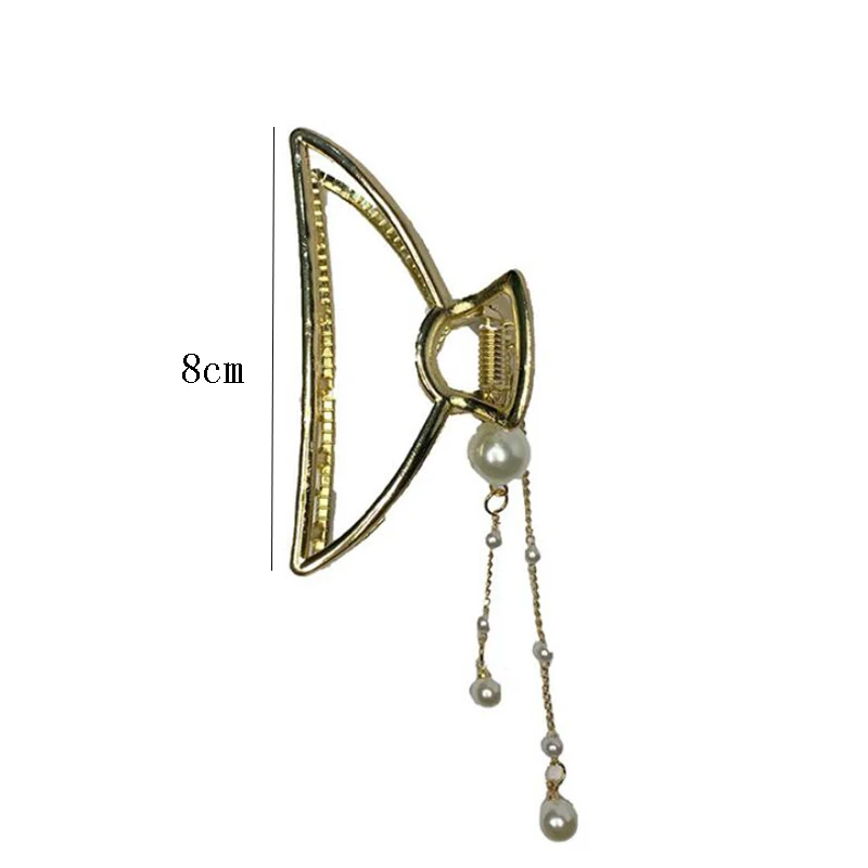 

Women Barrettes Metal Hair Claws Hair Accessories Hairclips Hairpins Ladies Pearl Tassel Headwear Girls Ornaments Crab Bands