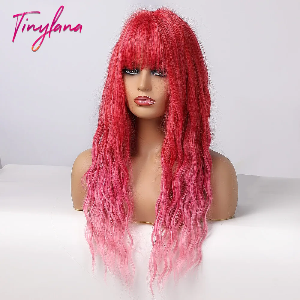 Парик для женщин TINY LANA длинные Кудрявые Волнистые парики с эффектом омбре