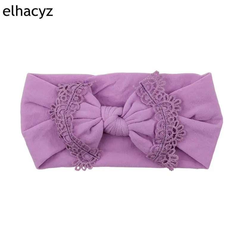 1 шт. новые милые широкие нейлоновые повязки на голову с кружевной отделкой