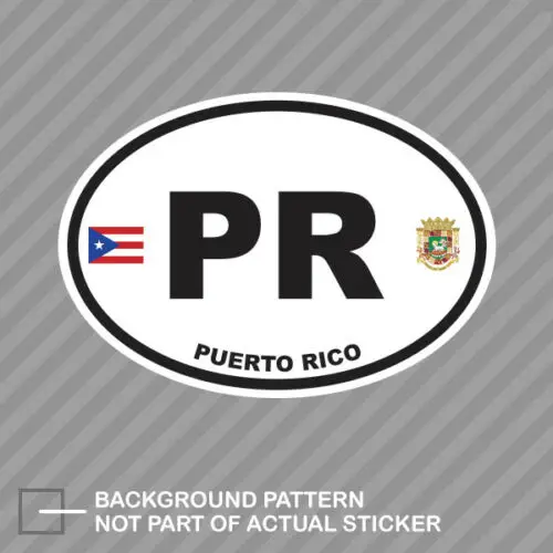 

Personalized stickers Puerto Rico Oval Sticker Decal Vinyl Puerto Rican Country Code euro PR v2 Waterproof Vinyl Decals