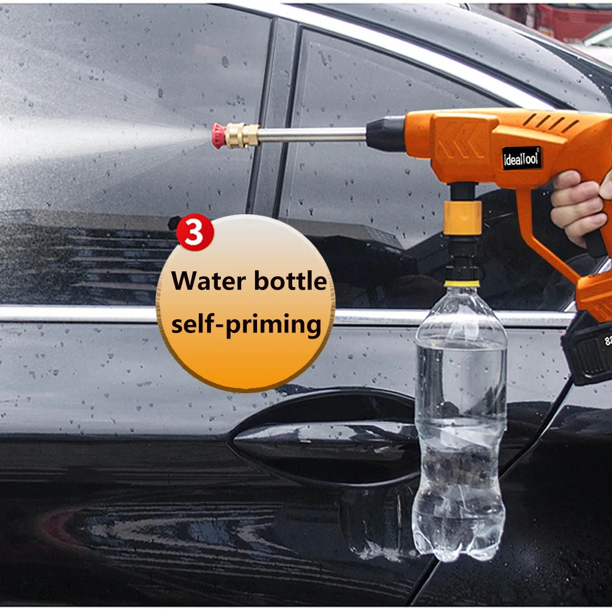 Цена Беспроводной пистолет для мойки автомобиля с европейской вилкой, портативный водяной пистолет для автомобиля, перезаряжаемый литиевый акк...