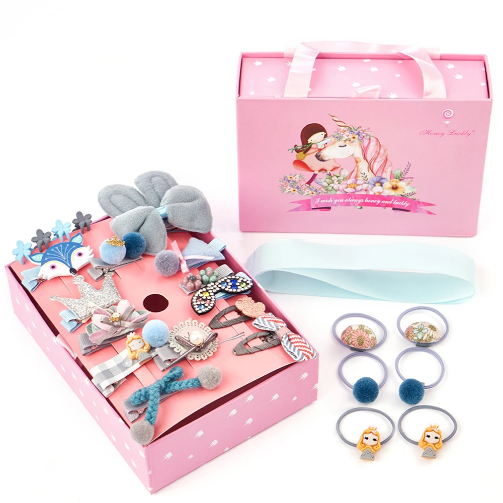 

24 Pcs Cute Korean style Fox Baby Girl Headband Kids Headwear Hairpin Set Head Bands Accessories
