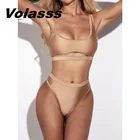 Летний бразильский пляжный купальник, женский сексуальный комплект бикини из двух предметов, бандажный купальник с высокой талией, Женский раздельный купальник
