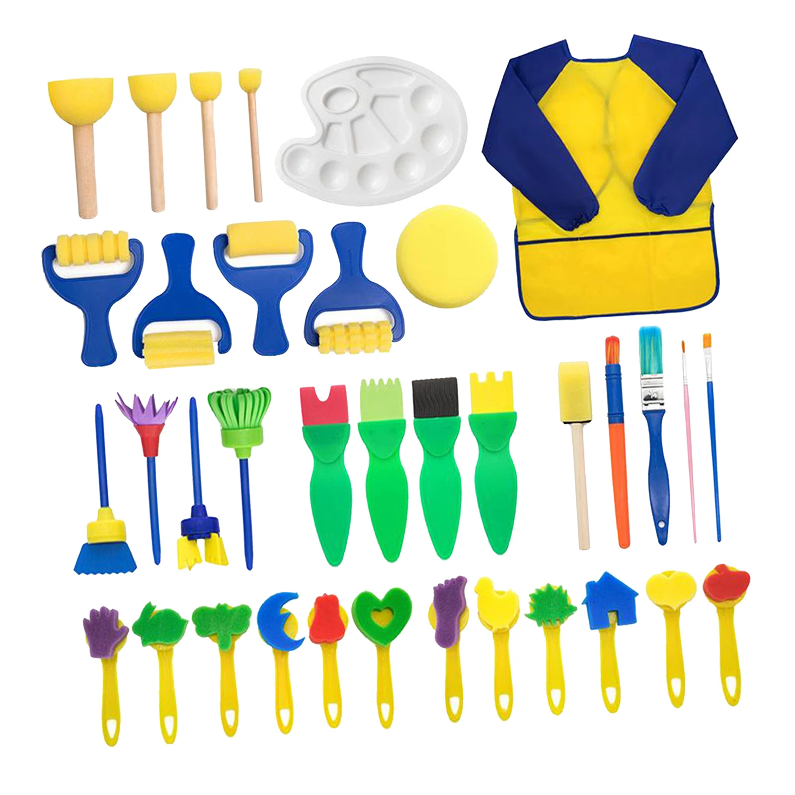36pcs Sponge Paint Roller Brush Kids Drawing Toys Kindergarten Art Crafts Brushes Painting Tool | Игрушки и хобби