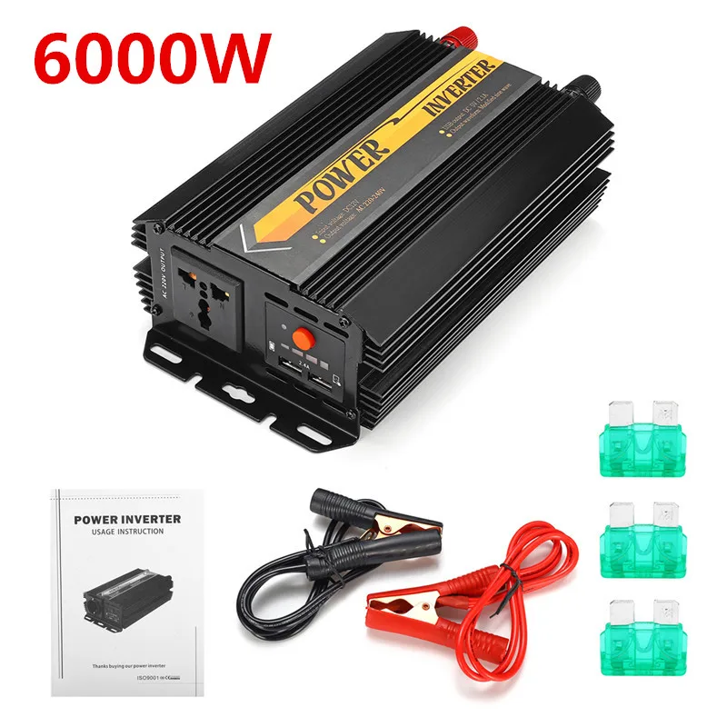 

12V 220V Inverter 6000W/3000W Inverter Voltage Converter Transformer USB Power Inverter Charger for Car Home