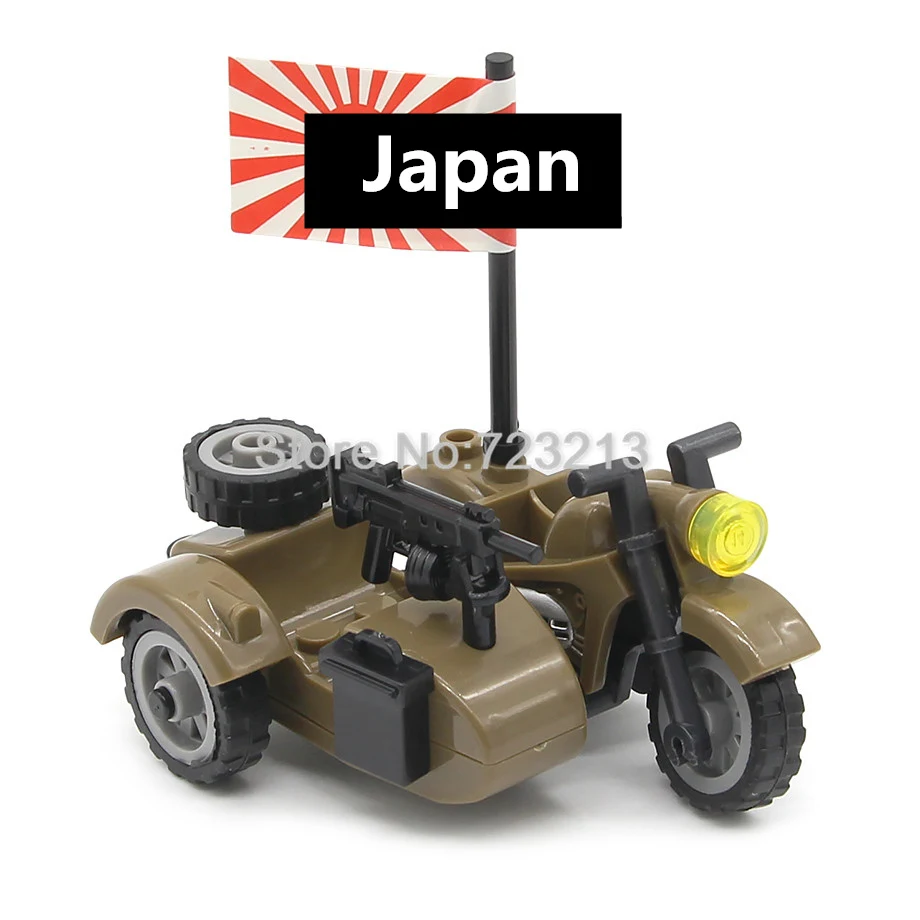 Japan Moto Одно здание блоки оружие в Военном Стиле SWAT фигурки части MOC аксессуары камуфляж костюм M2 машина гатлинг пистолет Модель кирпич игрушки - Цвет: Japan Moto