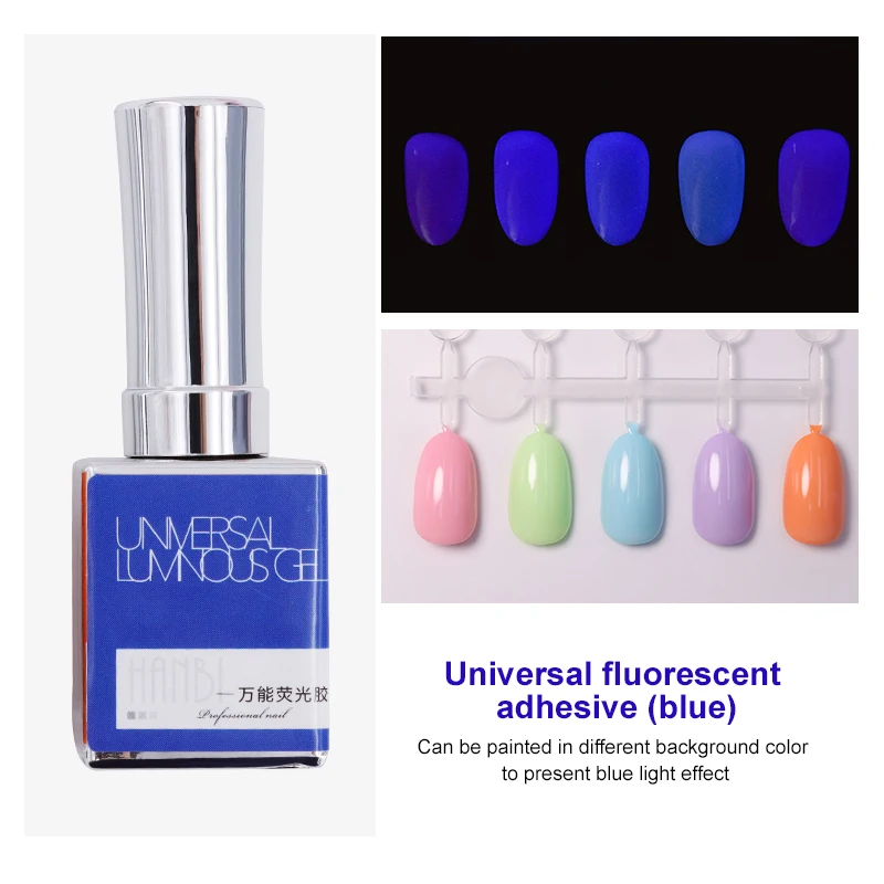 

NEW 1pc 15ml Nail Polish Nail Gel Luminous Glue Universal Fluorescent Glue Professional Nail Tools Must-have For Ladies TSLM1